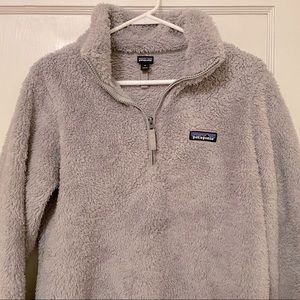 Patagonia quarter zip fleece light gray